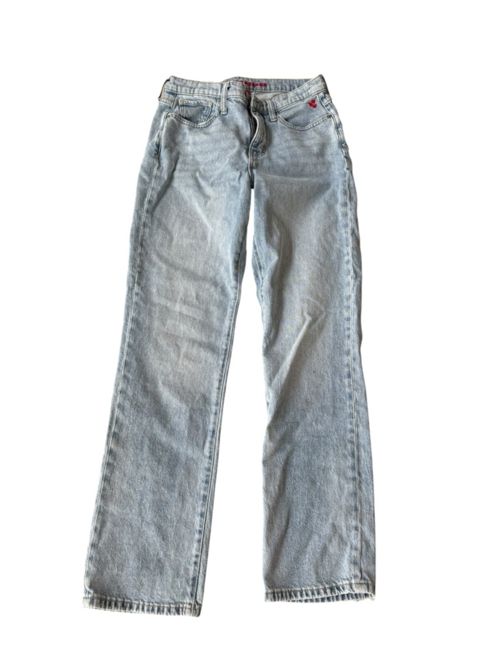 Lucky In Love Embroidered High Rise Straight Jeans